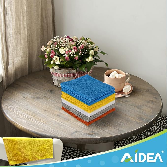 AIDEA Microfiber Cleaning Cloth 50PK, Dusting Cloth Drying Towel, All Purpose - Image 6