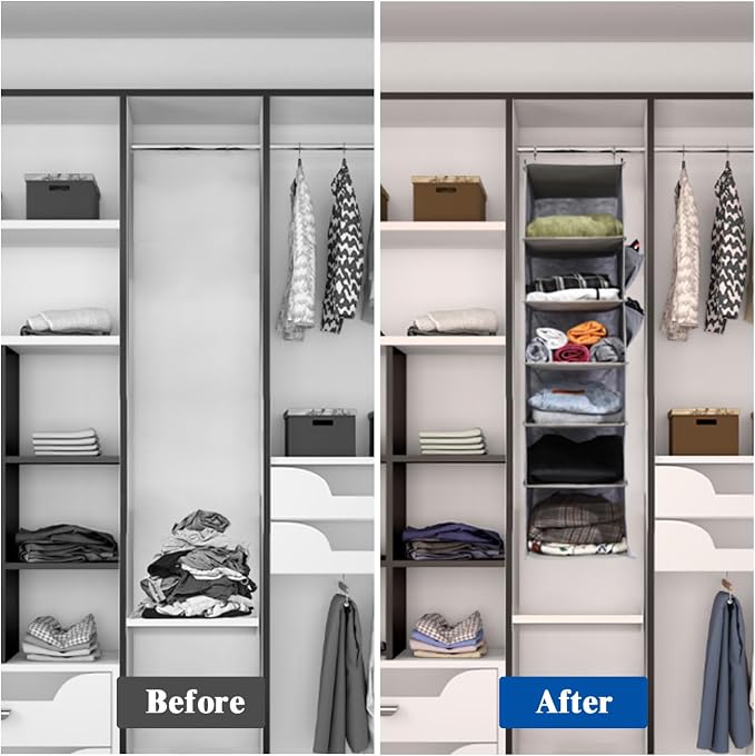 2 Packs Hanging Closet Organizer, 4-Shelf Closet Organizers and Storage - Image 5