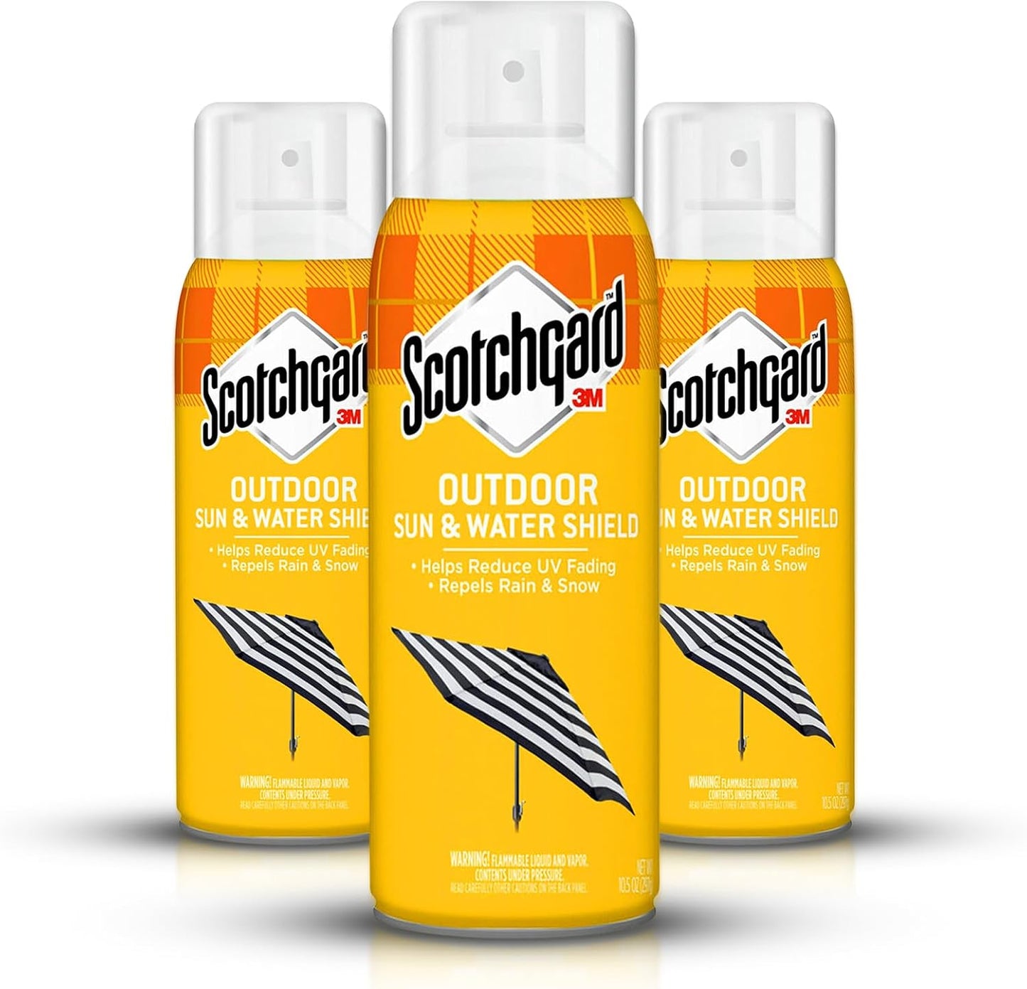 Scotchgard Water & Sun Shield Outdoor Fabric Protector Spray, UV Protection and Water Protection for Patio Furniture, Upholstery & More – 10.5 oz Aerosol (3 Cans)