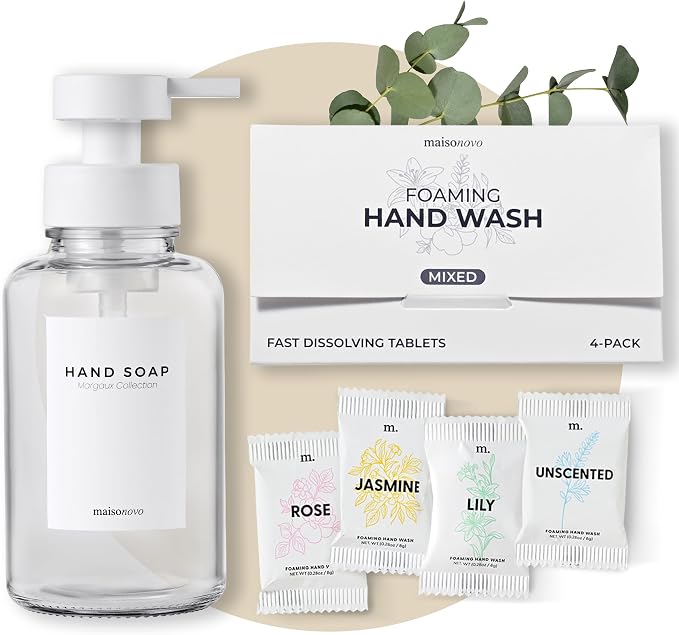 MaisoNovo 14 oz Clear Glass Foaming Soap Dispenser by MaisoNovo-TheArtofSustainableLiving