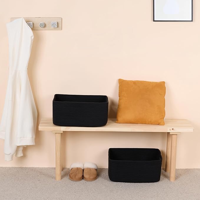 Large Storage Baskets for Organizing, Closet Shelf Baskets for Clothes Blanket