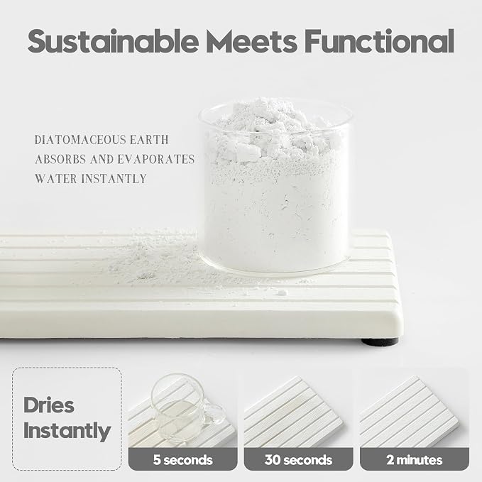 2PCS Water Absorbing Stone Drying Tray Mat - Image 3