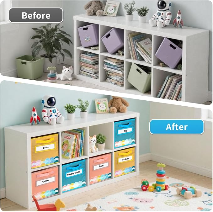 Cube Storage Bins, 3 Pack 11 Inch Fabric Storage Bins - Image 6