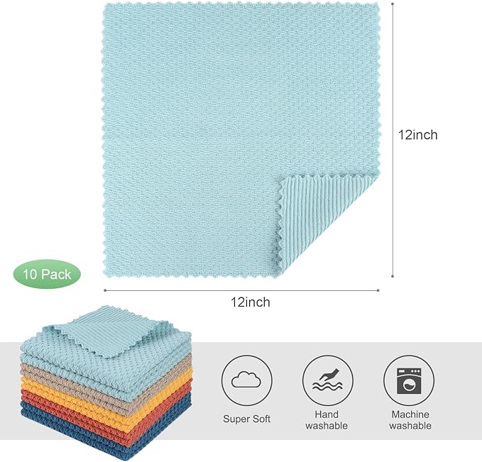 SINLAND Microfiber Dish Cloth for Washing Dishes Rags Best Kitchen Washcloth - Image 2