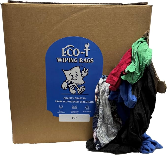 25 Lb Box Eco-T Mechanic Shop Rags - Image 2