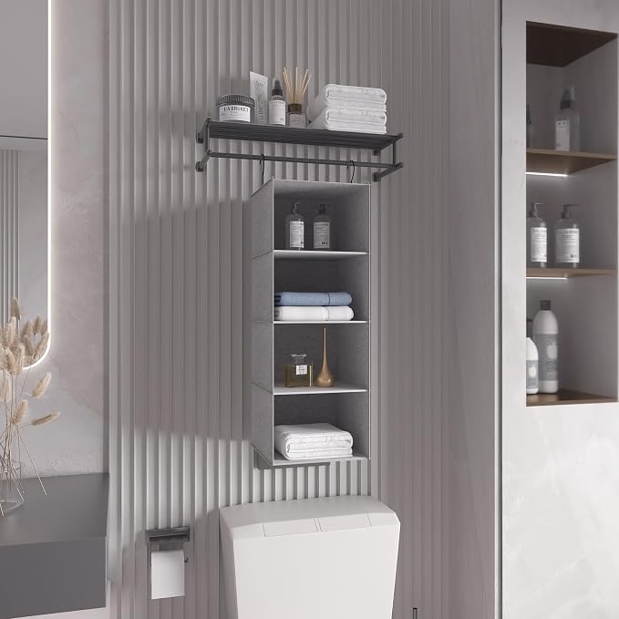 Hanging Closet Organizer, Easy Mount Collapsible 4-Shelf Camper Closet Wardrobe - Image 6