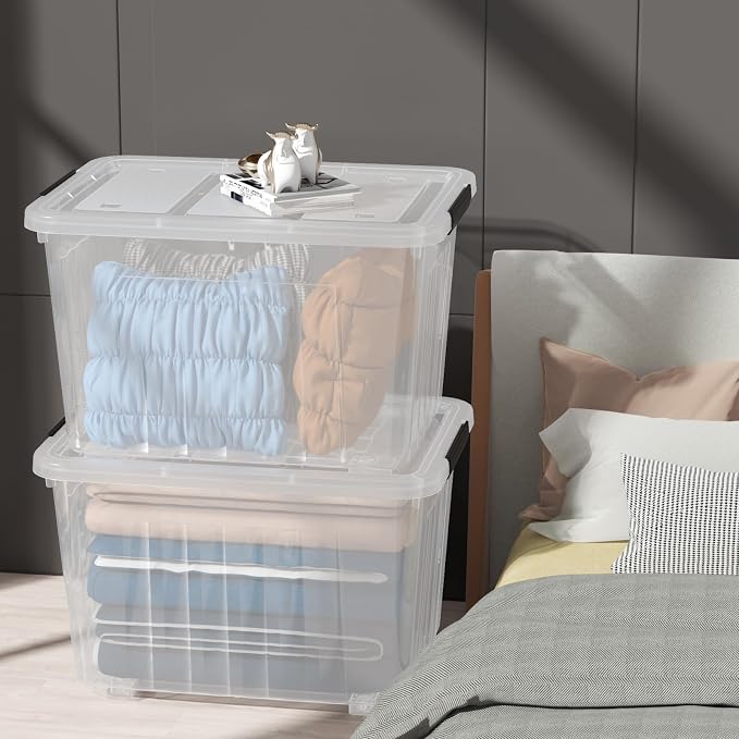 70 Quart Large Clear Storage Bins, Plastic Storage Box - Image 7