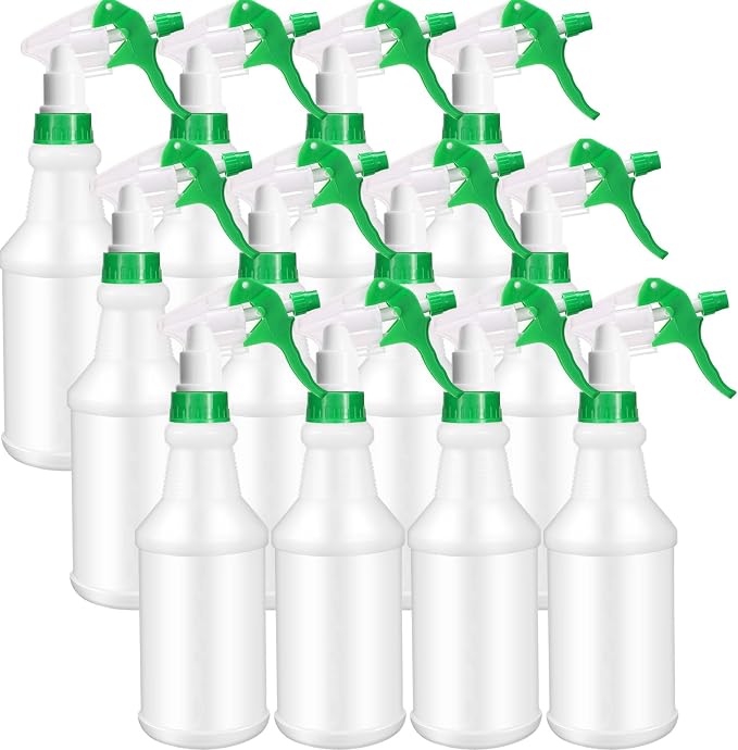 Eccliy 12 Pcs 16 Oz Plastic Spray Bottle, Adjustable Empty Reusable Sprayer by Eccliy