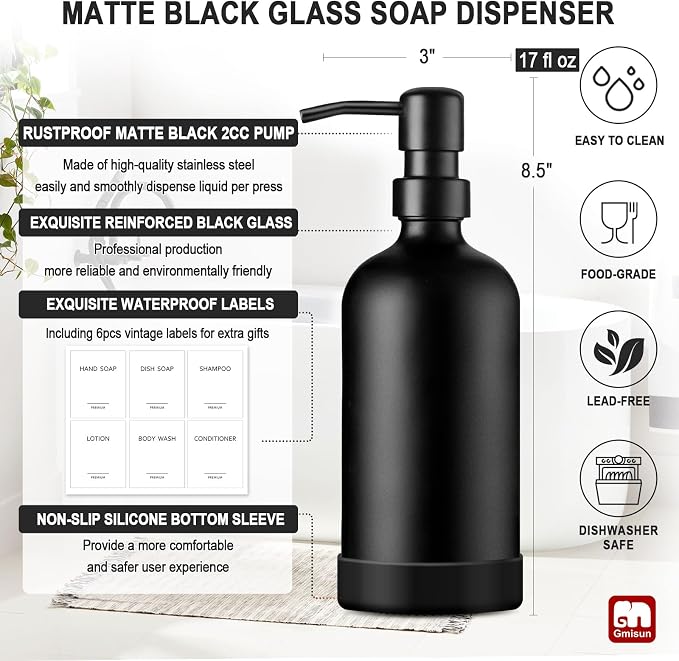GMISUN Black Soap Dispenser - Image 3