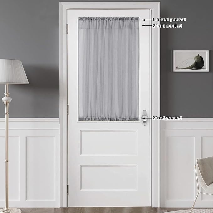 Chyhomenyc Sheer Window Curtains Tier 2 Pieces Set, 36 inch Length, Short - Image 3