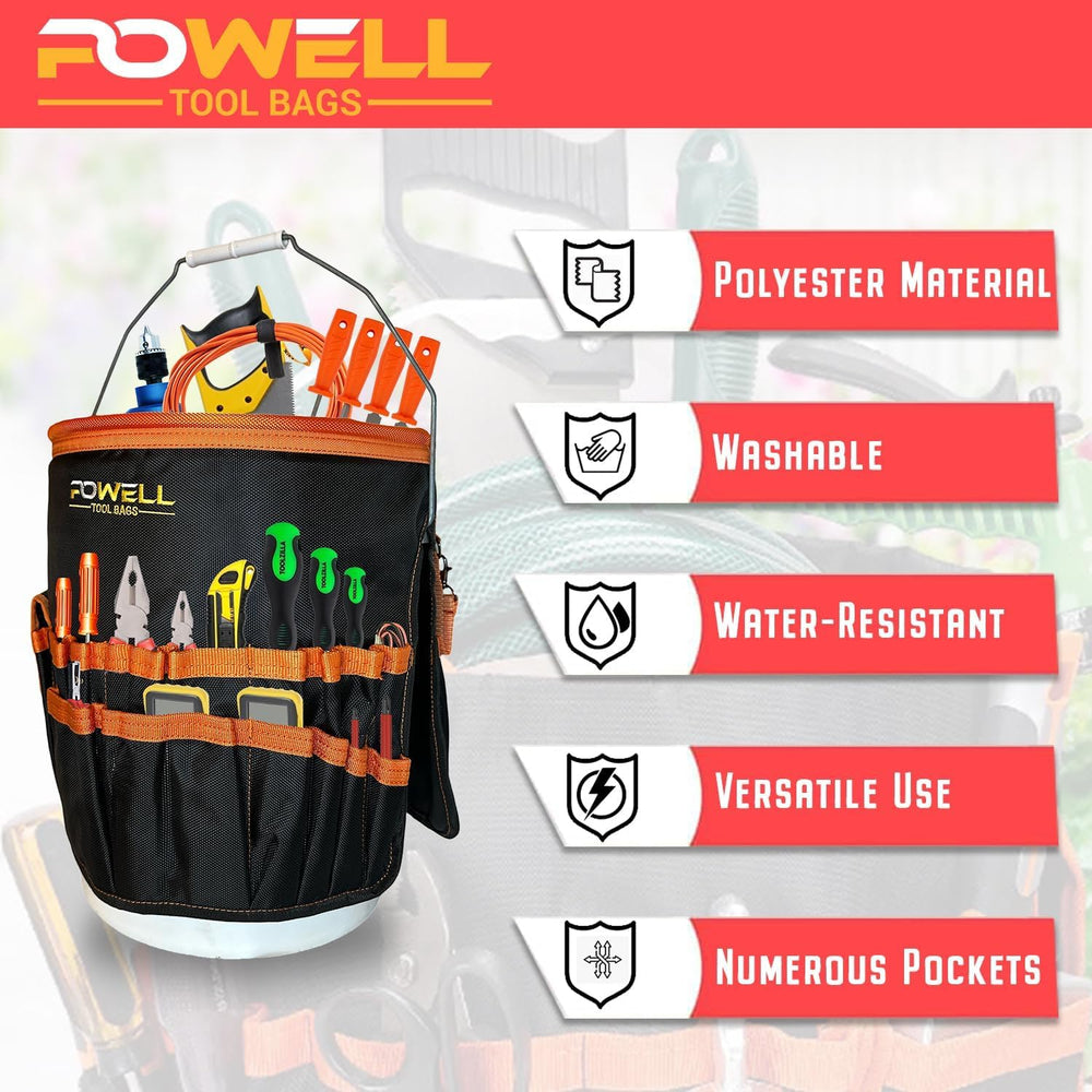 5 Gallon Bucket Tool Organizer Bag - Multi-functional Tool Bucket Bag with 30...