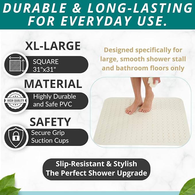 ENKOSI Extra Large Square Non Slip Shower Mat - Image 3