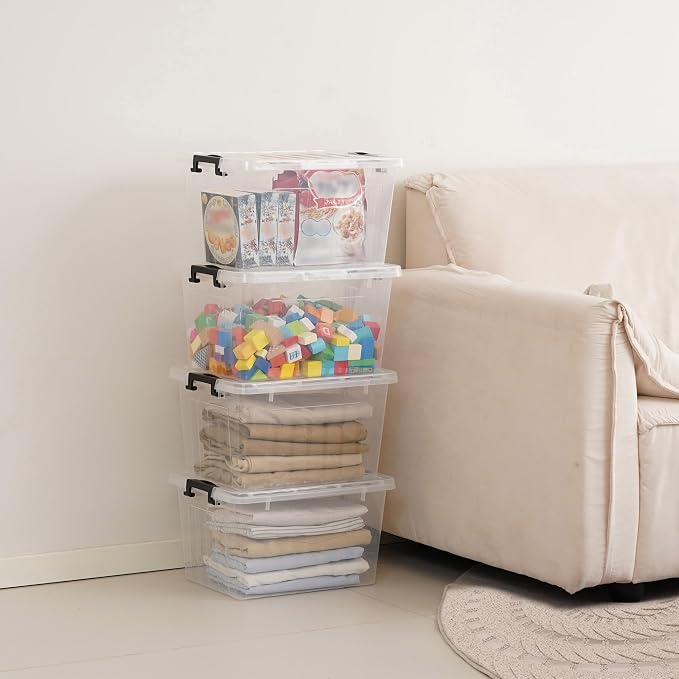 Citylife 22 QT Clear Plastic Storage Bins - Image 4