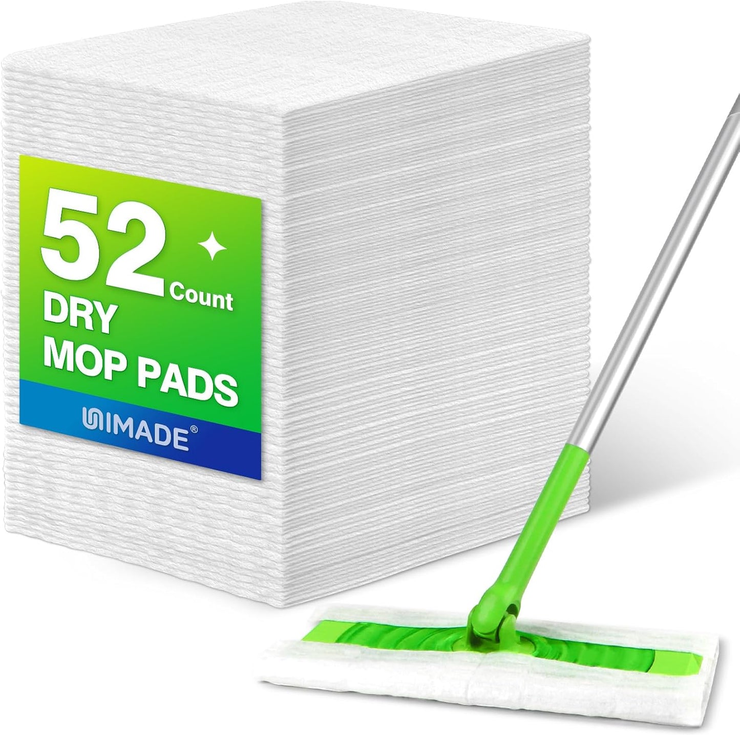 UNIMADE Dry Sweeping Cloths, 52 Count Mop Refill Compatible with Swiffer Sweeper - Disposable Duster Refills Mops for Cleaning Hardwood Floor Dust