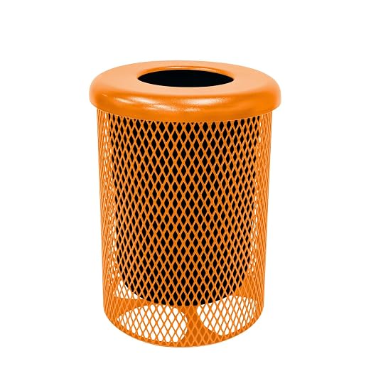COATEDOUTDOORFURNITURE RFT-ORG Heavy Duty Round Trash Receptacle by CoatedOutdoorFurniture