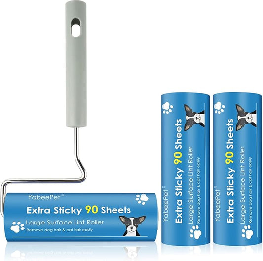 Extra Sticky Large Surface Lint Roller, 6.3'' Giant Lint Roller by Yabeepet