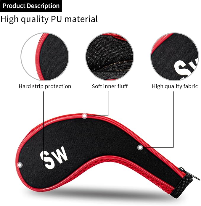 Golf 12pcs Thick Synthetic Golf Iron Head Covers Set Headcover Fit All Brands - Image 3