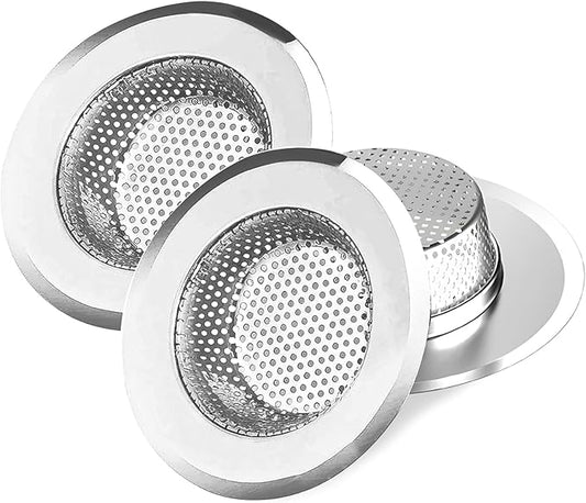 3pcs Heavy Duty Stainless Steel Slop Basket Filter Trap, 4.5" Top / 2.95" Mesh by ArtioHipo