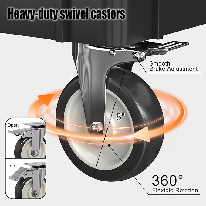 Heavy Duty Rolling Utility Cart - Image 6