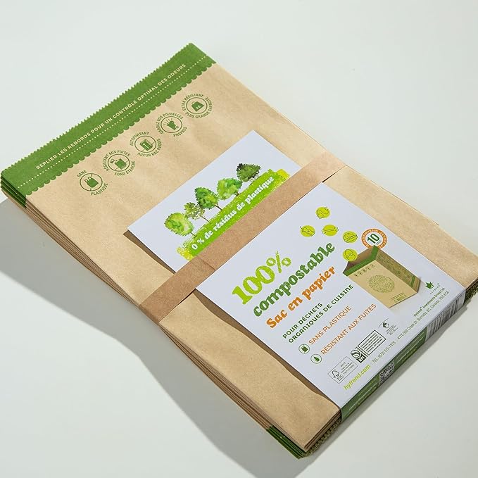 Hytrend-Kitchen Food Waste Bag-35 Bags-%100 Compostable paper Bag - Image 5