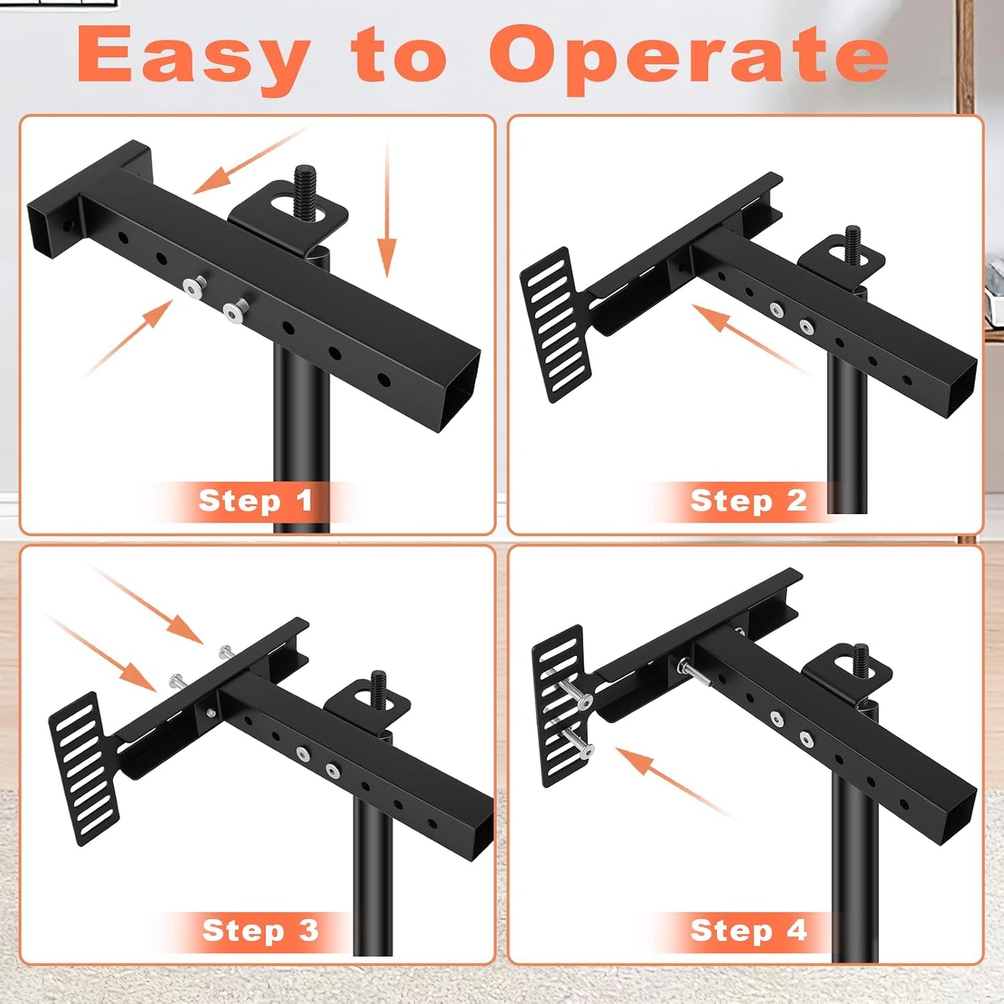 2 Pack Adjustable Headboard Brackets, Universal Headboard Brackets for Metal Bed Frame Adjustable Headboard Attachment Kit with Footboard Extension Fit Twin Full Queen King