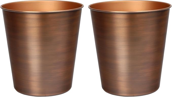happimess HPM1113B-SET2 Nolan Modern Classic Smooth Steel 2 Gal Waste Bin by Happimess