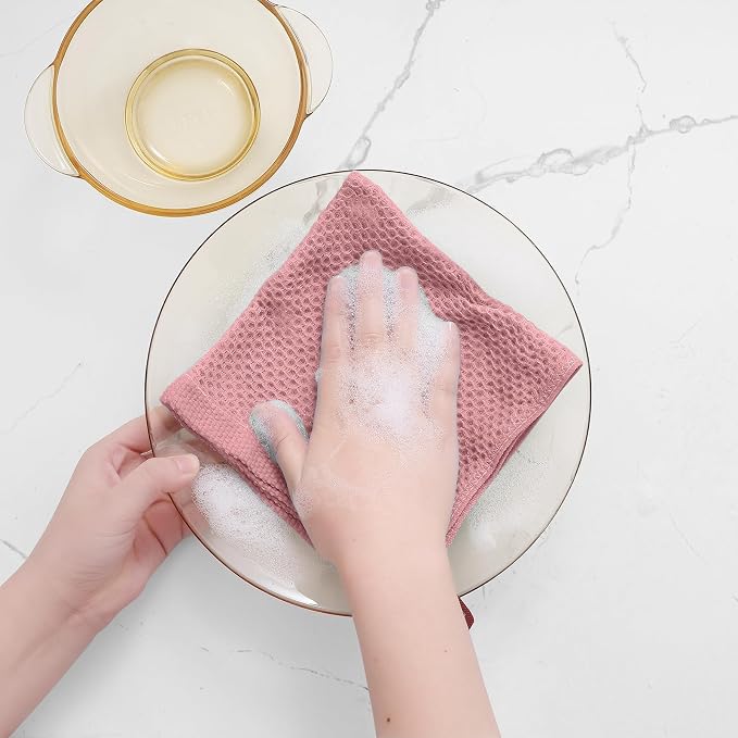 Homaxy 100% Cotton Waffle Weave Kitchen Dish Cloths, Ultra Soft Absorbent Quick - Image 4