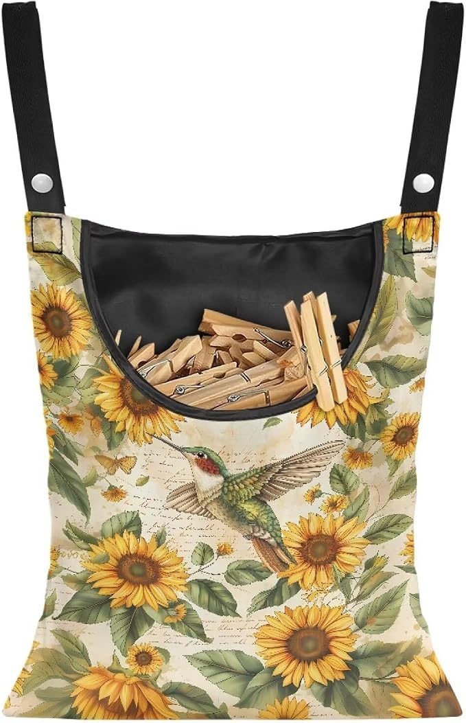 Hummingbird Laundry Clothespin Bag Clothespin Storage Hanger Bag by CREAMIC
