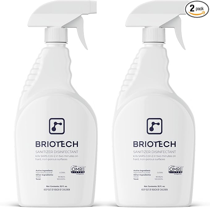 BRIOTECH Sanitizer Disinfectant Hypochlorous Spray, Kills 99.99% of Viruses & by BRIOTECHUSA