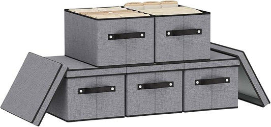 Fabric Storage Boxes, 7.1 x 9.1 x 13 Inch Baskets by YheenLf