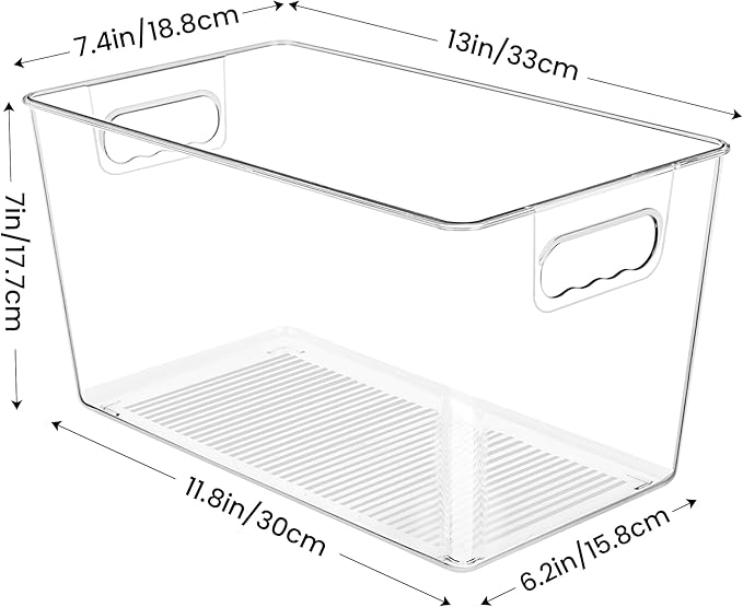 YIHONG Clear Plastic Storage Bins, 8 Pack Pantry Organizer Bins - Image 2