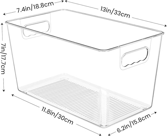 YIHONG Clear Plastic Storage Bins, 8 Pack Pantry Organizer Bins - Image 2
