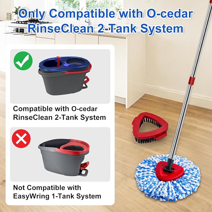 Spin Mop Handle Mop Heads and Base Replacement Sets Compatible - Image 3