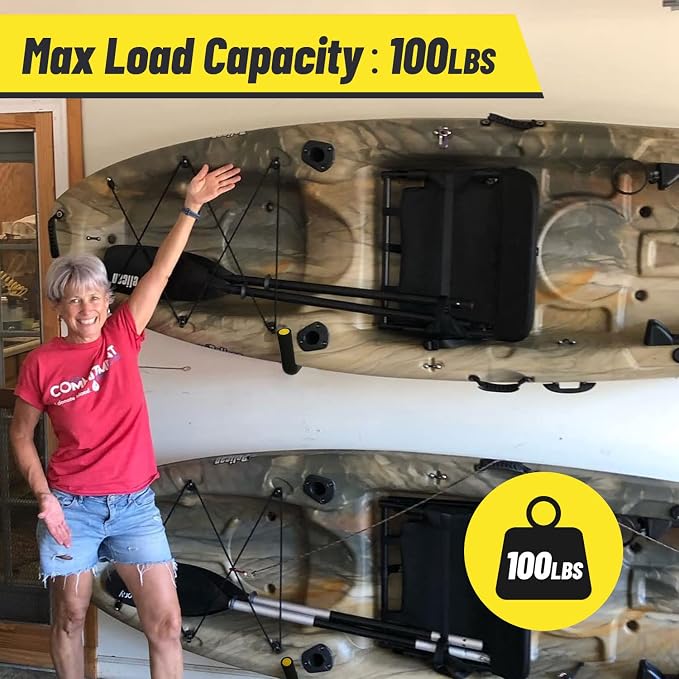 100 LB Capacity Heavy Duty Garage Storage Hooks Kayak Storage Hanger Wall - Image 3