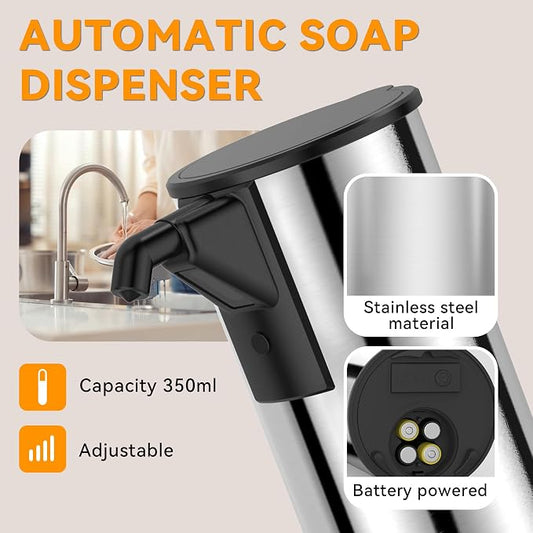 Automatic Soap Dispenser, Stainless Steel Material, Rechargeable Touchless Hand - Image 2