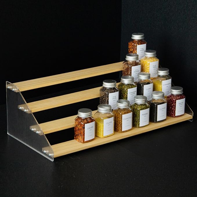 nianfeng Tiered Spice Rack, 4-Tier Spice Pantry Kitchen Cabinet Organizer by nianfeng