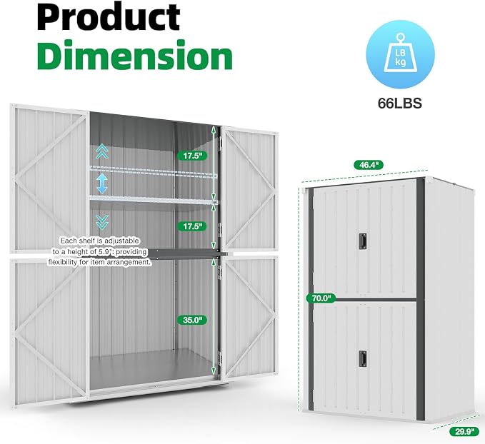 AECOJOY Outdoor Storage Cabinet, Outdoor Cabinets Waterproof - Image 7