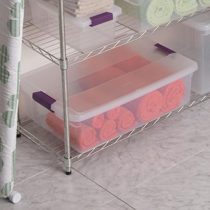 Sterilite 24-Pack ClearView Latch Box, Stackable Storage Organizer Bins - Image 5