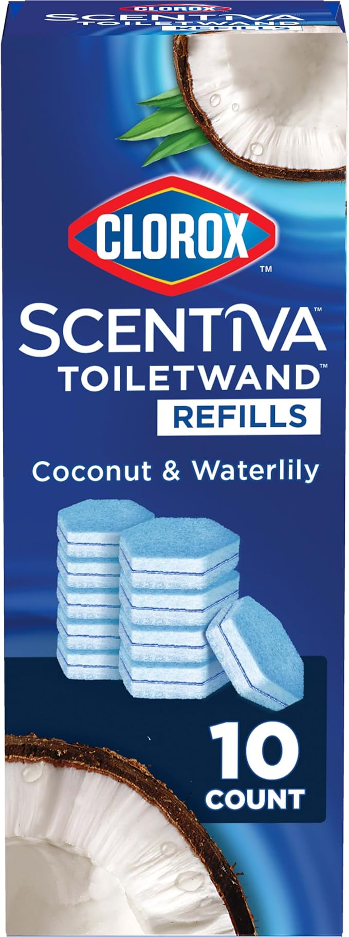 CLOROX Scentiva ToiletWand Toilet Cleaner Refills, Toilet brush, Coconut and by Clorox