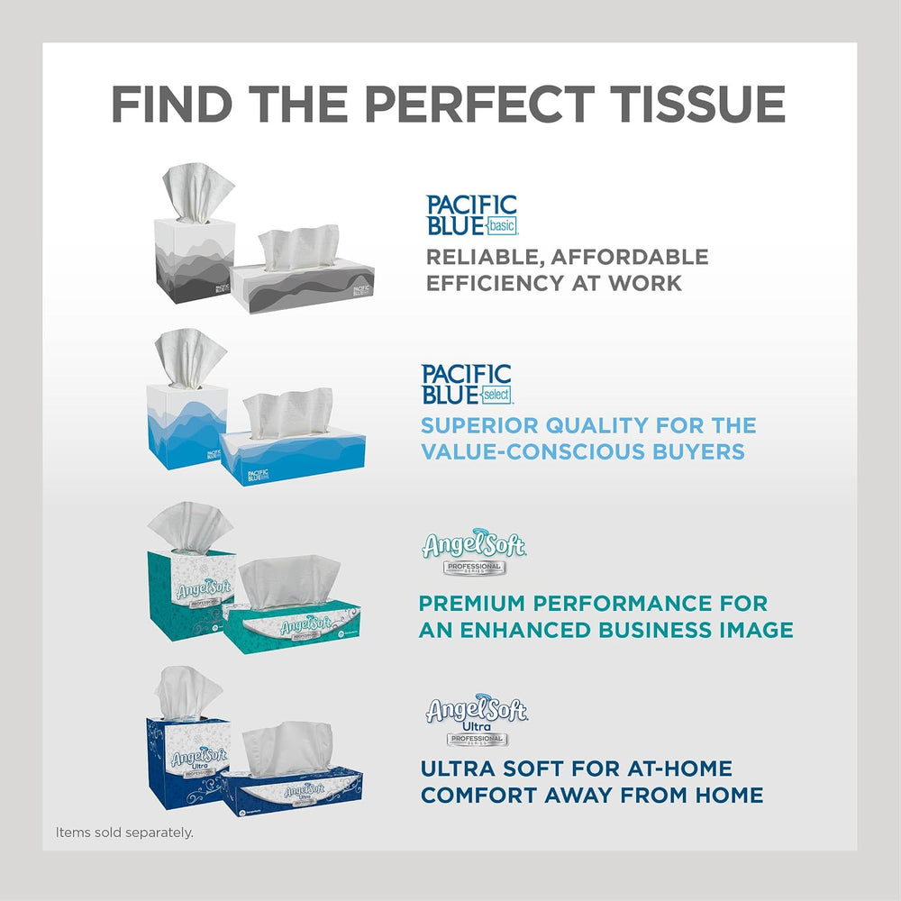 Georgia-Pacific, Pacific Blue Select Facial Tissue (48100), 2-Ply, 100 Sheets...