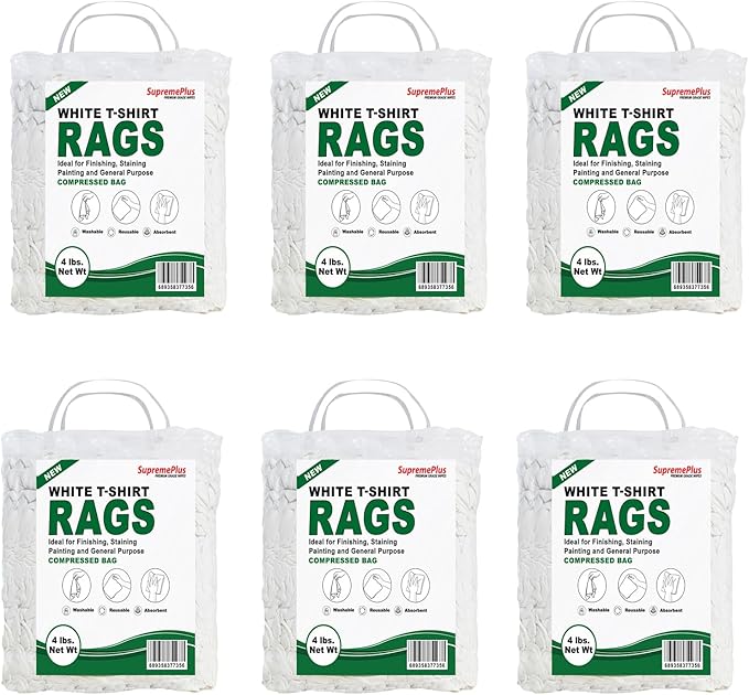 Premium White T-Shirt Cleaning Rags – White Cotton Rags by SupremePlus