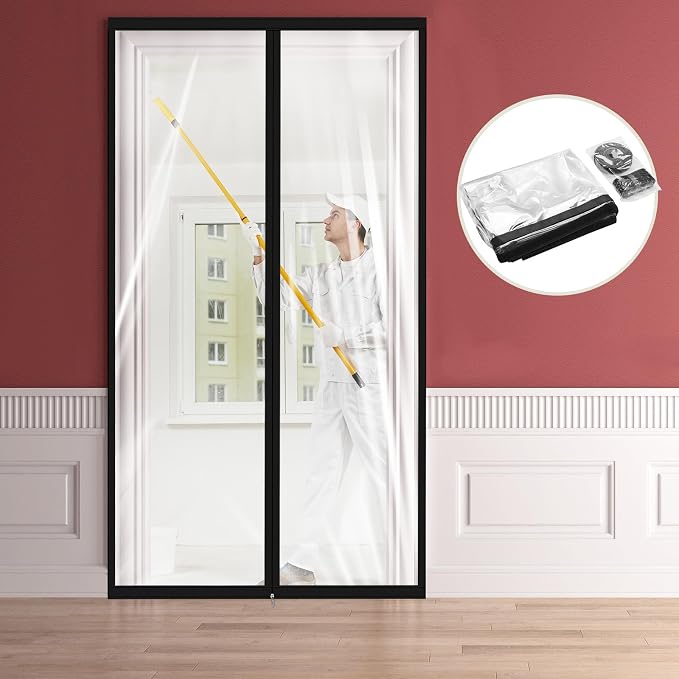 Amylove Zipper 34 x 80 Inch Dust Barrier Door Kit Construction Door Barrier 2.8 by Amylove