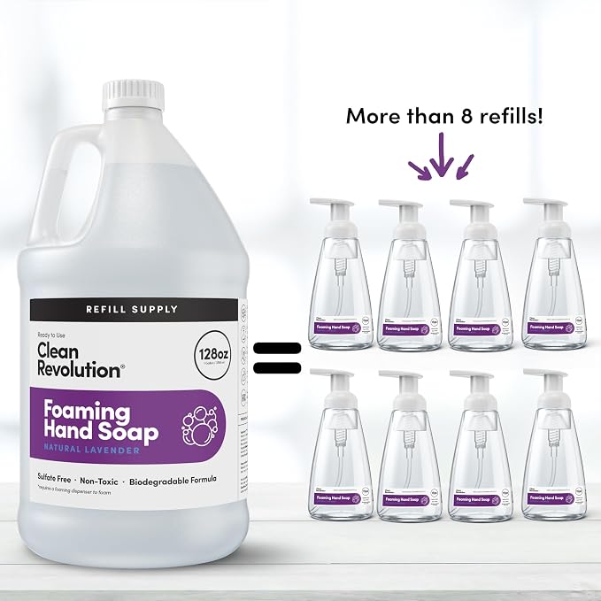 Clean Revolution Foaming Hand Soap Refill Supply Container, Ready to Use Formula - Image 5