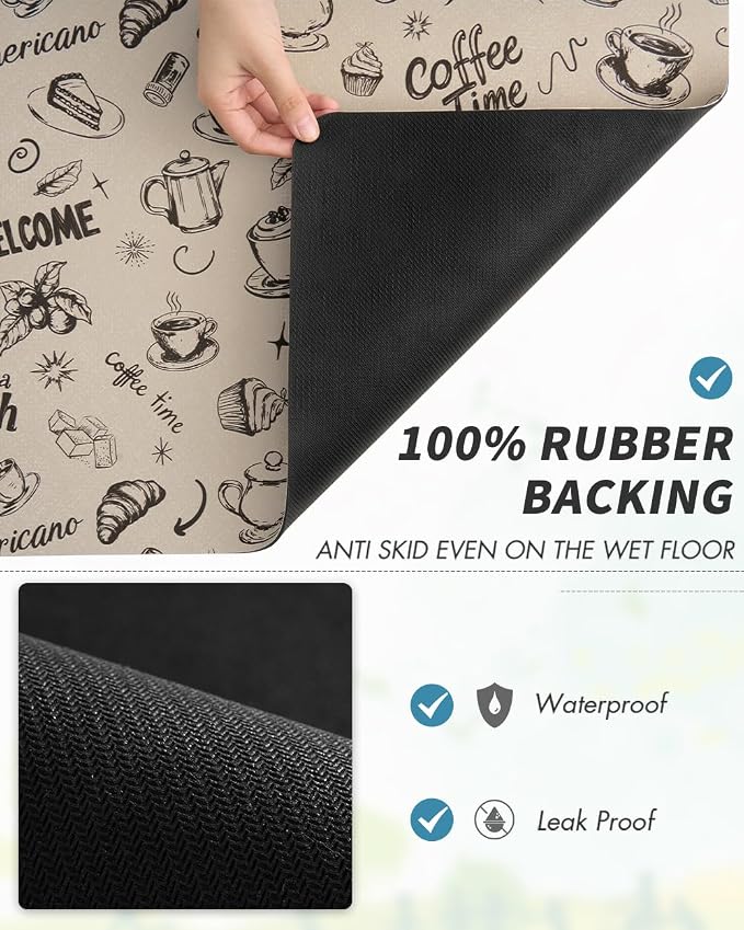 AMOAMI Coffee Mat Hide Stain Rubber Backed Absorbent Dish Drying Mat - Image 5