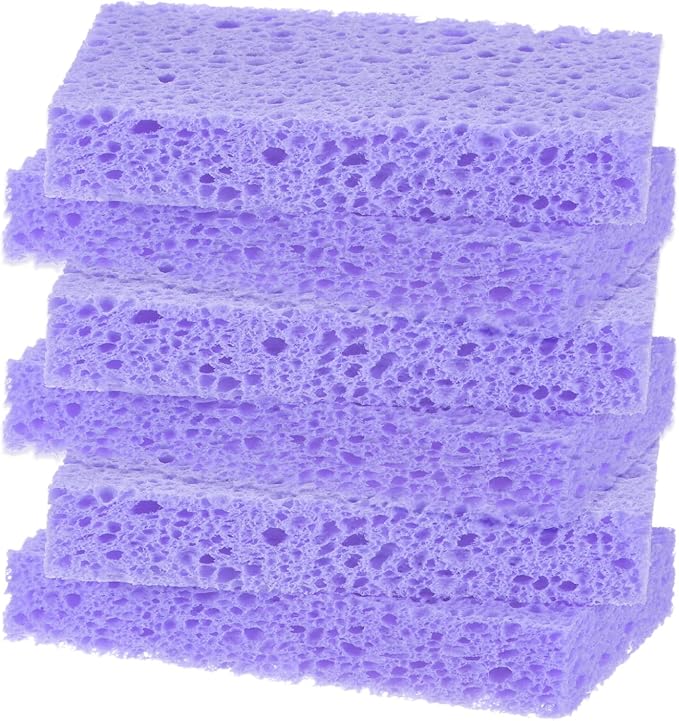 6-Pack Kitchen Sponges, Condense Eco Cellulose Non-Scratch Scrub Heavy Sponge by MMETERXITY