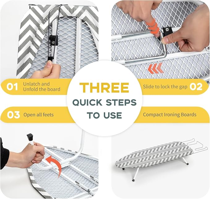 Folding Ironing Board for Small Space, RAINHOL Mini Collapsible Ironing Boards - Image 5