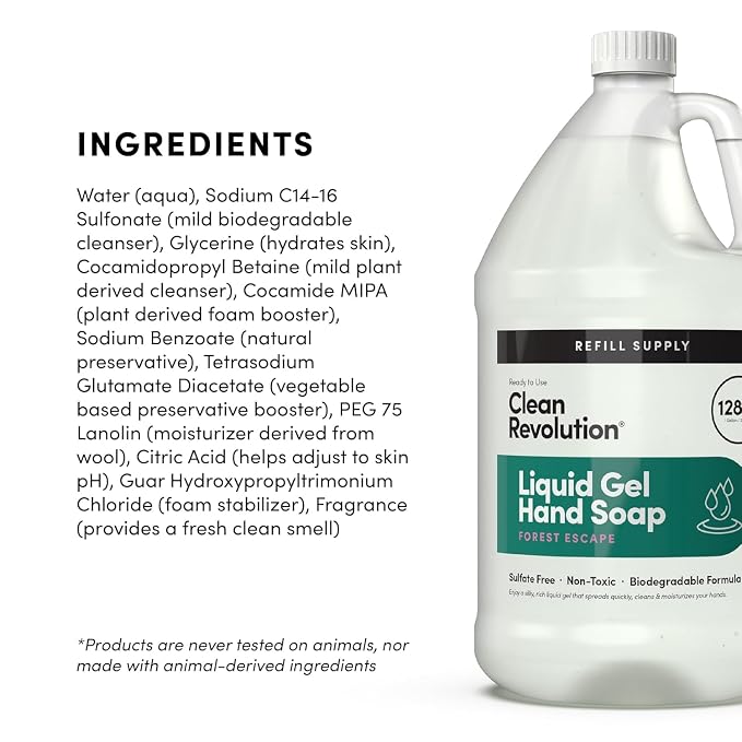 Clean Revolution Liquid Gel Hand Soap, Silky Rich Liquid, Quick Lather - Image 10