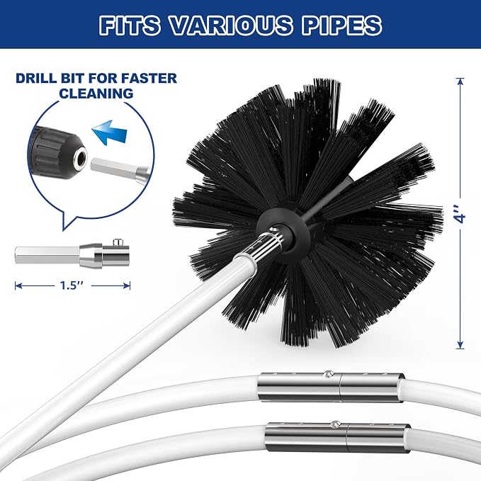 Sealegend 50 Feet Dryer Vent Cleaner Kit/Lint Remover/Fireplace Chimney - Image 2