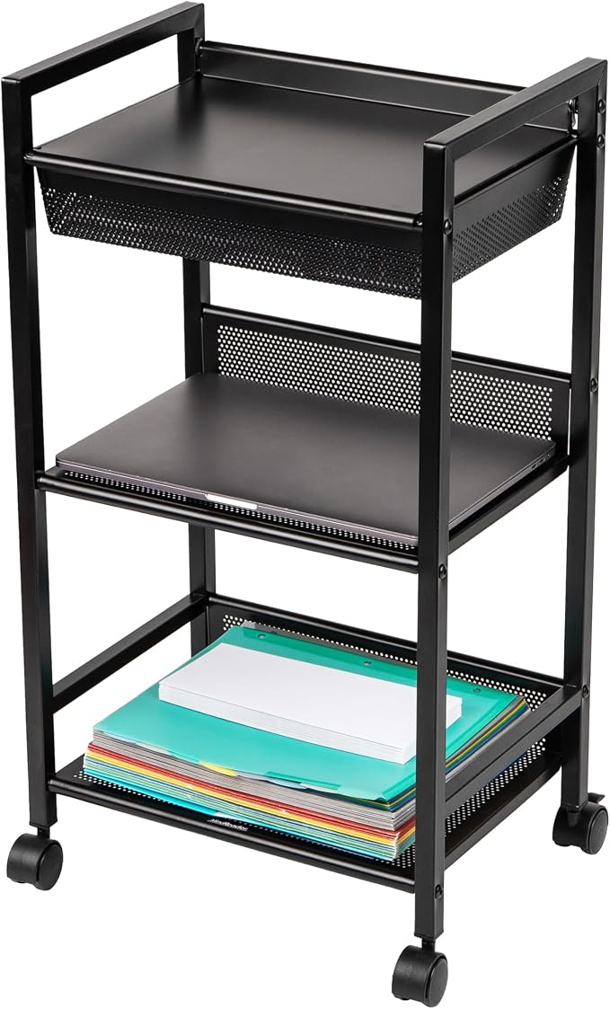 Mind Reader Cart with Covered Compartment, Office Organizer, 15.5" L x 11" W x - Image 5