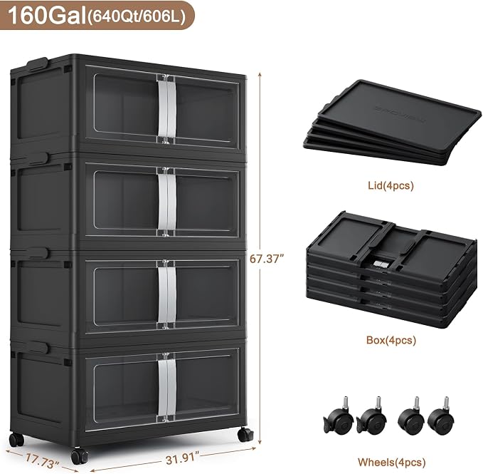BROVIEW 640QT Stackable Storage Bins - Image 2